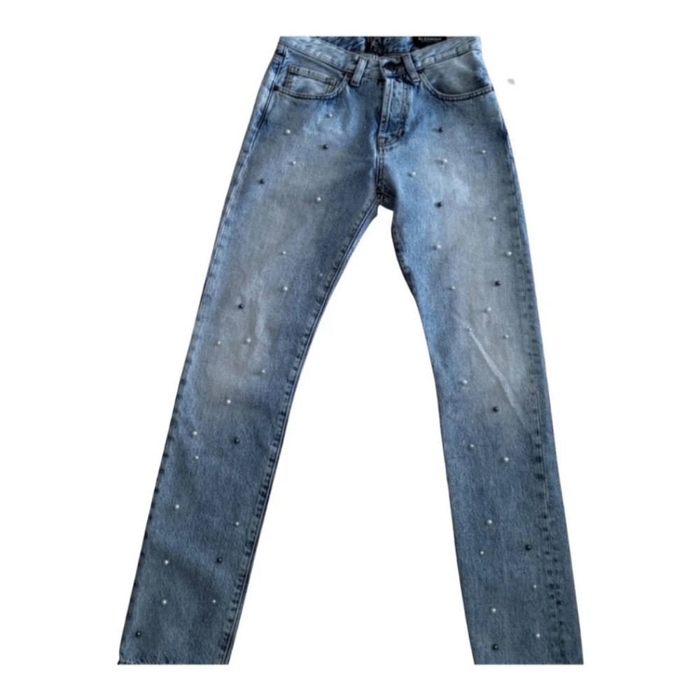 💙 NWT Prps Women's El Camino Taper Boyfriend Jeans with Black/white perls